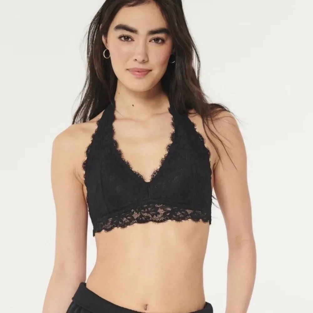 Gilly Hicks Bralette Women’s XS Black Lace Halter Bra NWT